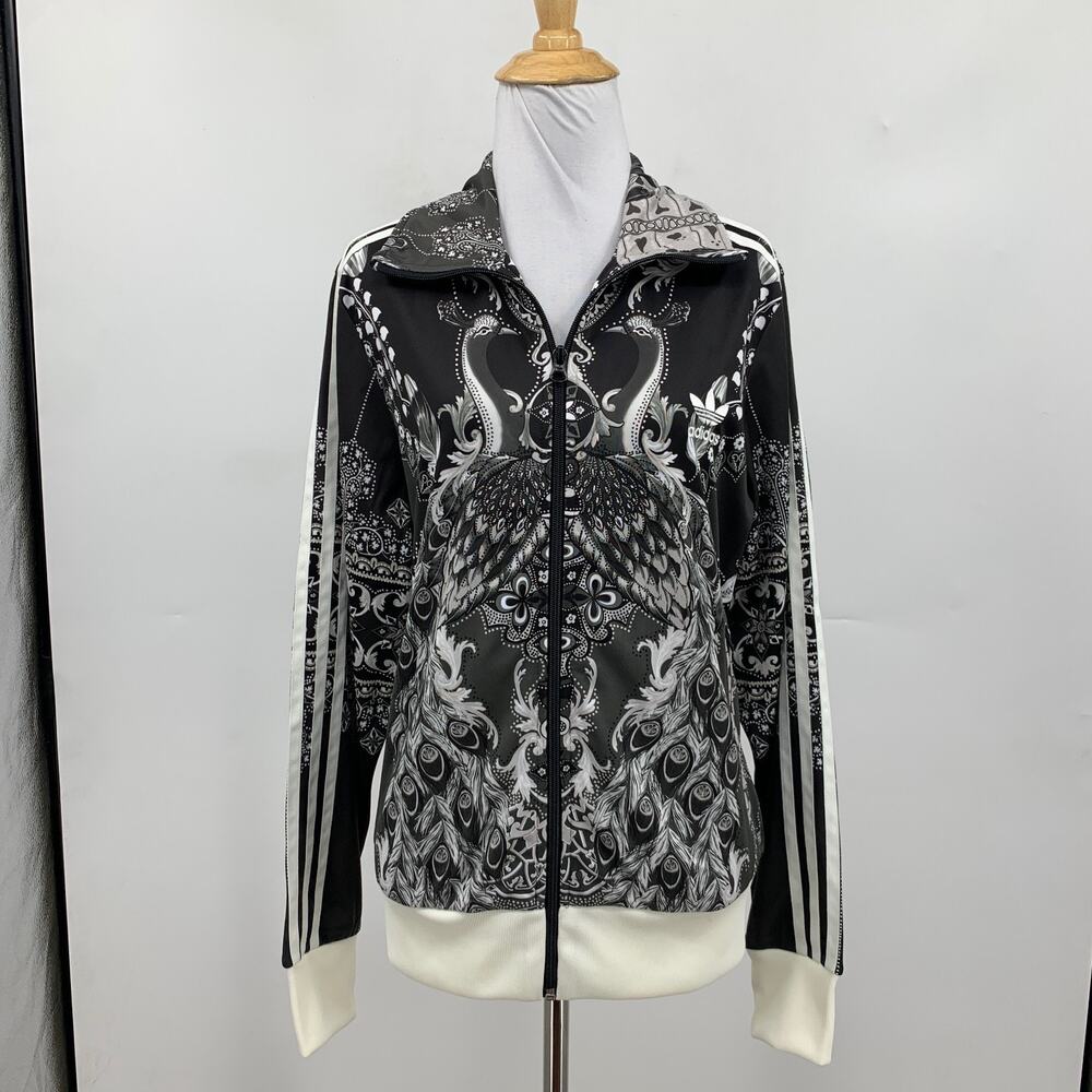 Adidas Jacket Women L Large Pavao Firebird Peacock Track All Over Print Athletic - Picture 2 of 13